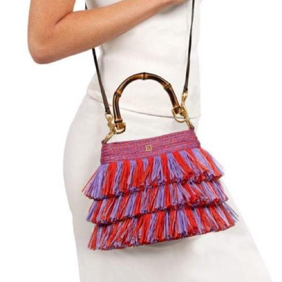 ERIC JAVITS LIL’ MAMBO STRAW BAG IN FIESTA - Picture 4 of 13